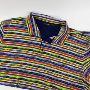Bugatchi Uomo XXL Colorful Striped Polo NWOT